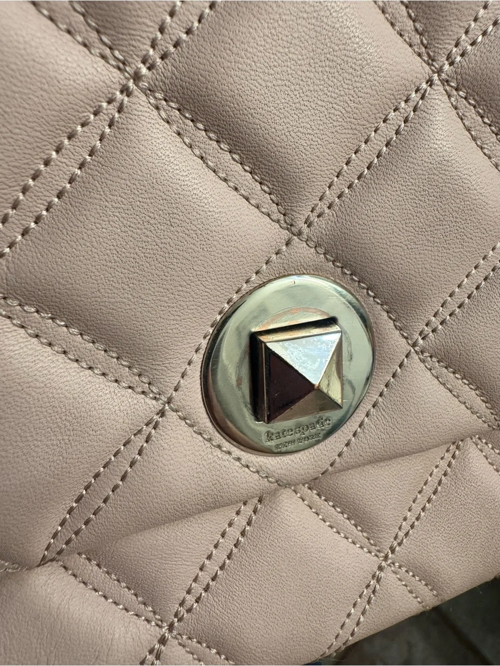 Kate Spade Quilted Pink Top-Handle Shoulder Bag with Scarf Accent